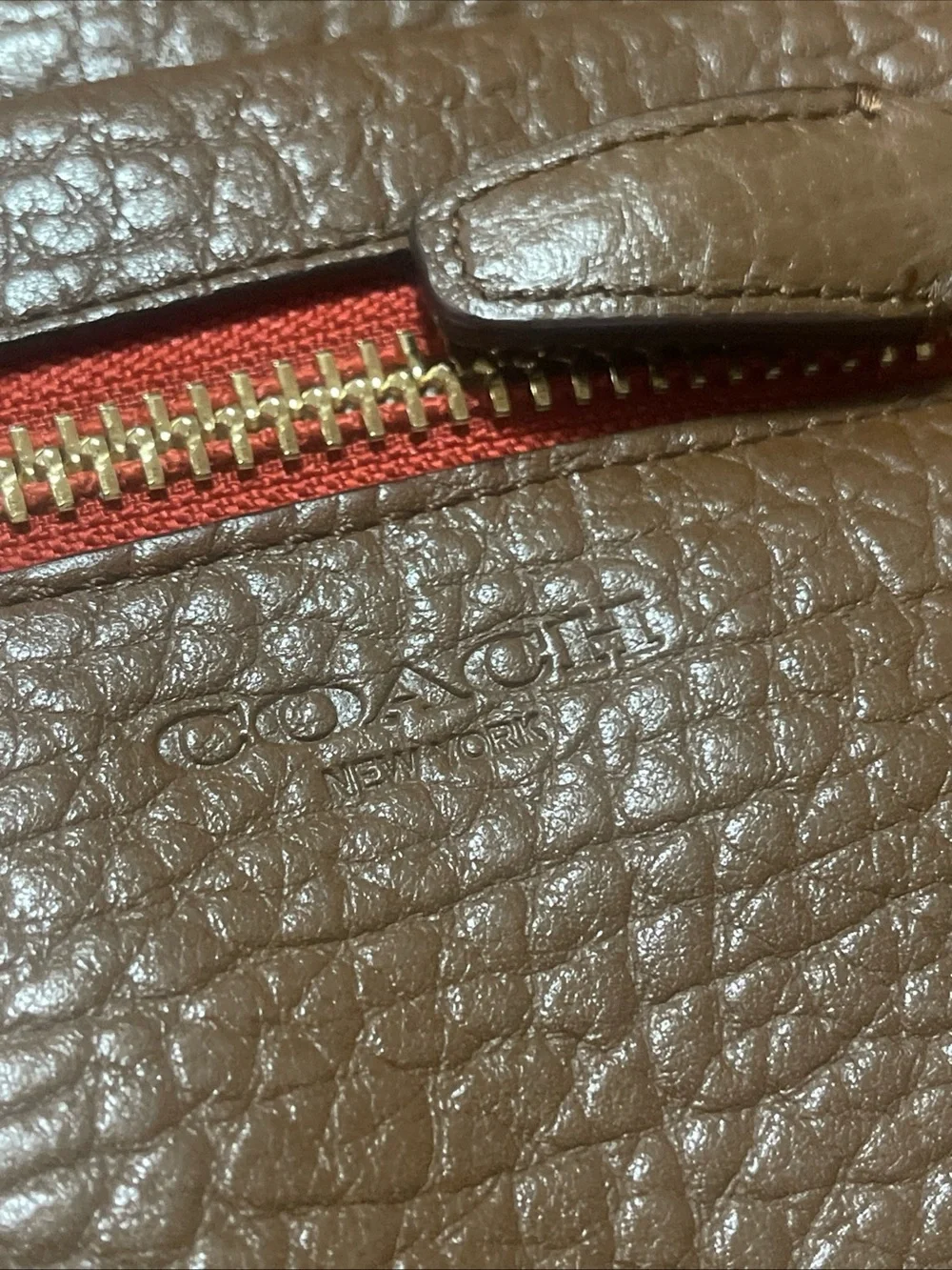 Coach Legacy Candace Medium Carryall Pebbled Brown Leather Red Tassel #19926